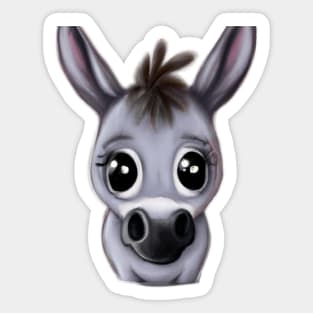 Cute Donkey Drawing Sticker